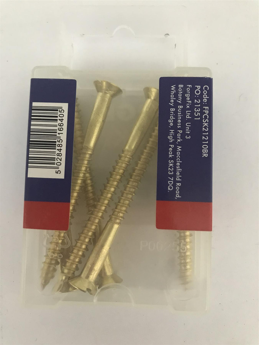 Forgefix Wood Screw Slotted CSK Brass 2 1/2" x 10  FPCSK21210BR  Pack 6