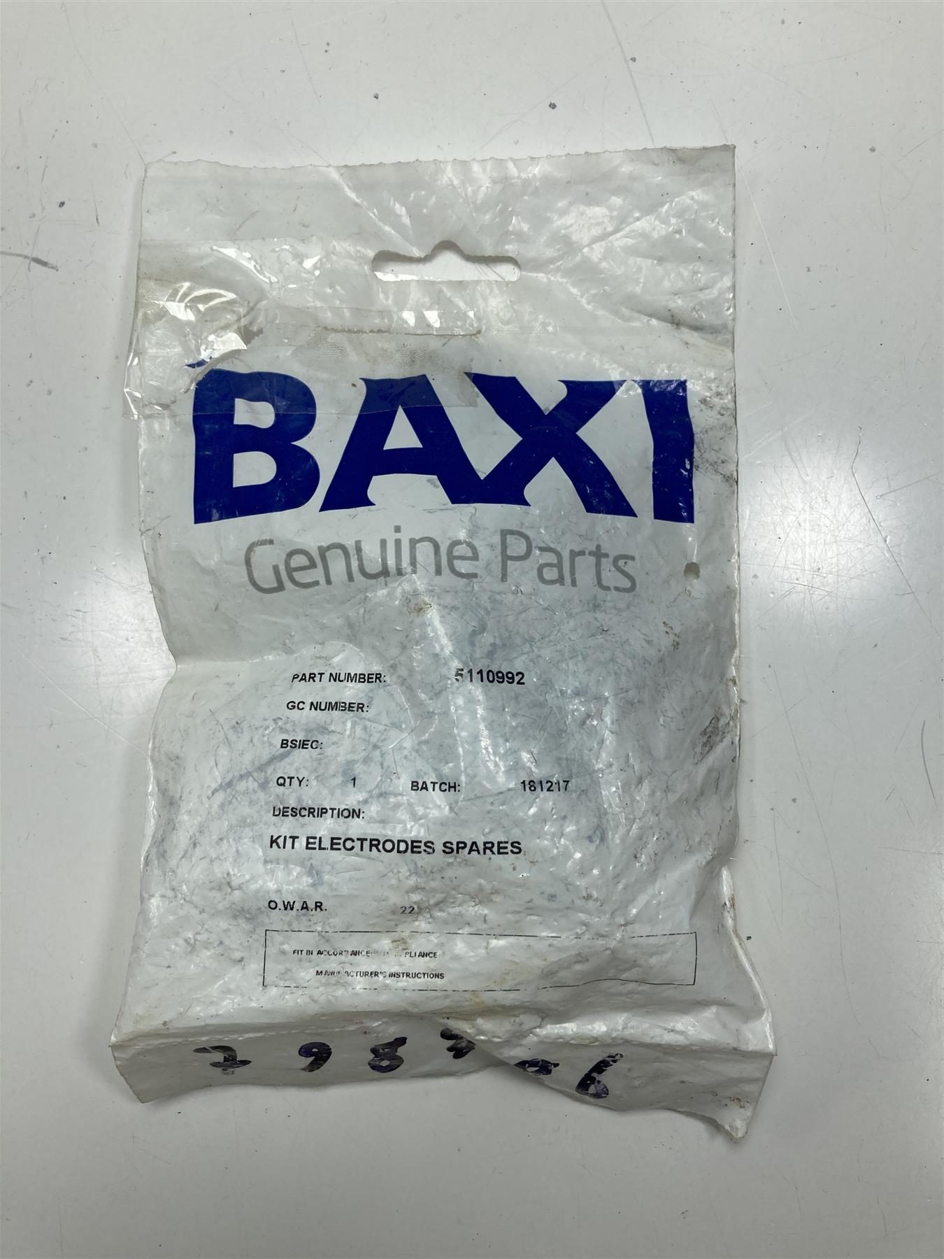 NEW BAXI SOLO HE 12HE 25HE 28HE 24HE 30HE ELECTRODE KIT 5110992