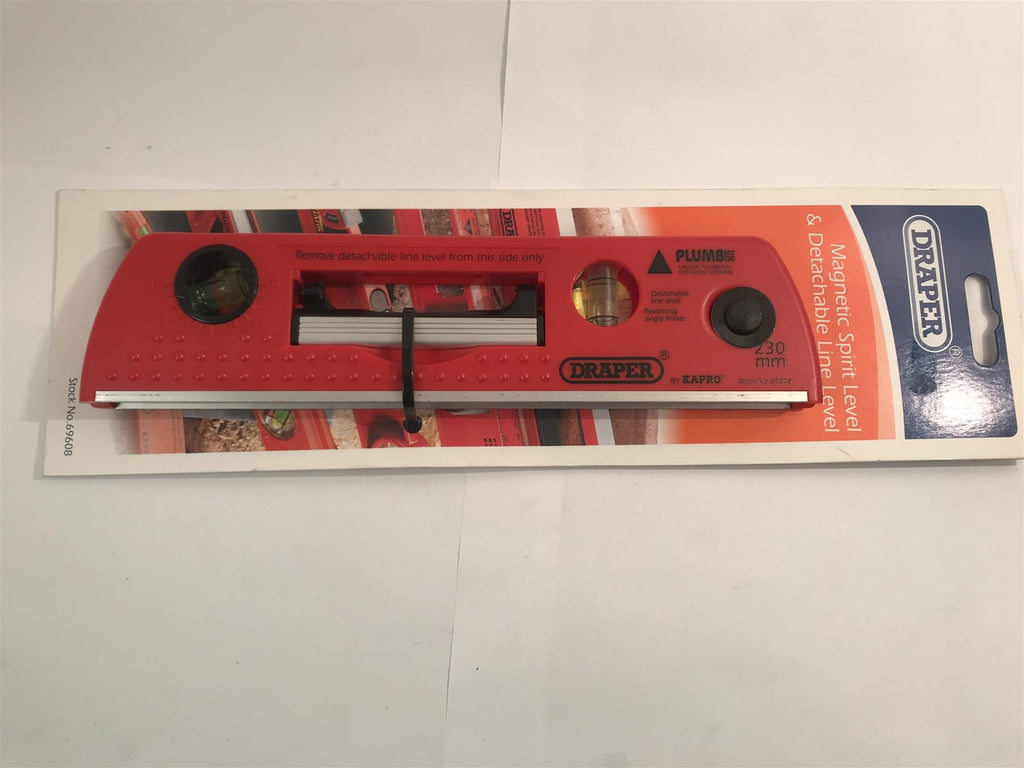 Draper 230mm Magnetic Spirit Level & Detachable Line Level  69608