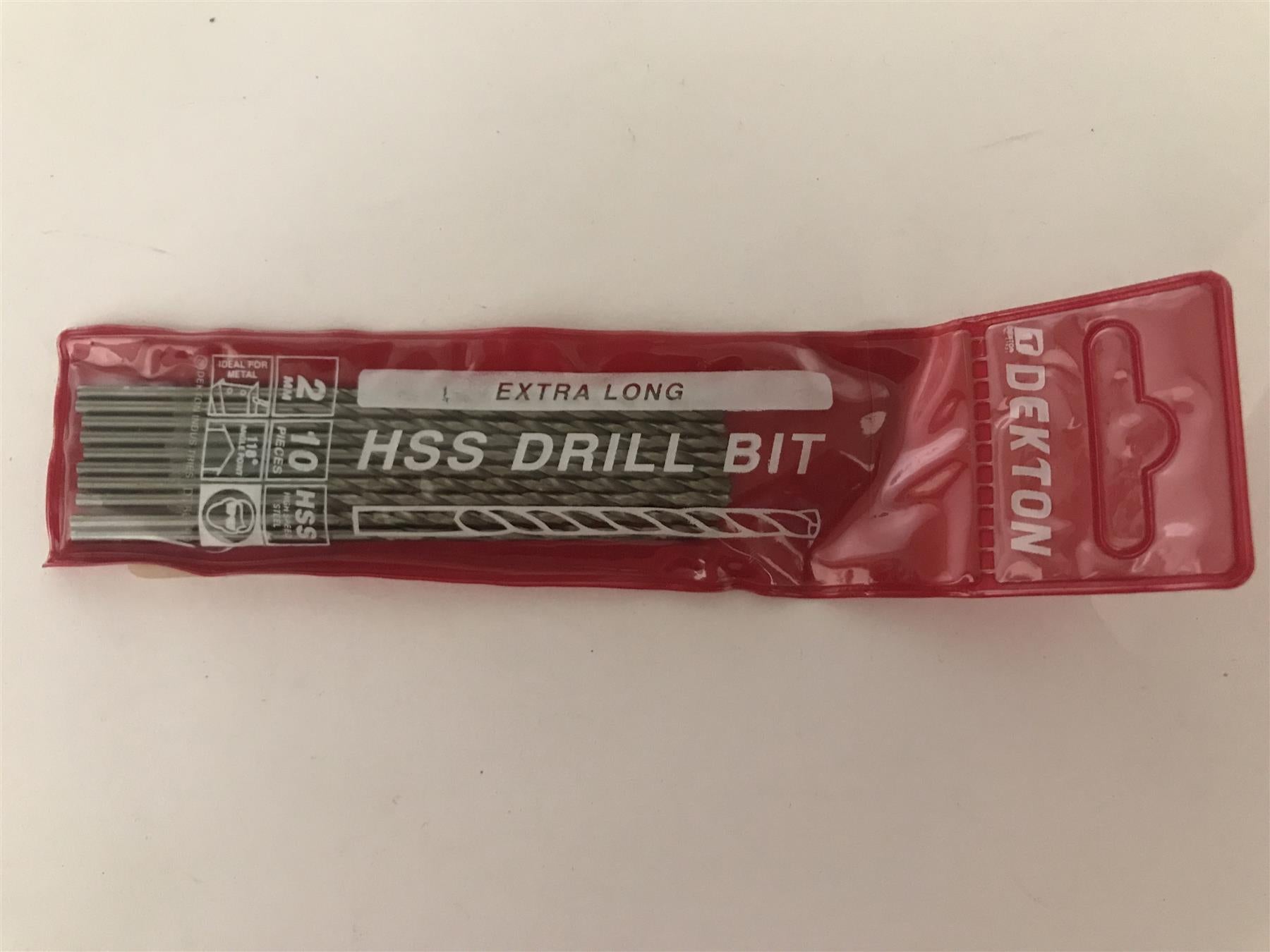 Dekton Extra Long HSS Drill Bit 2mm 10 Pack