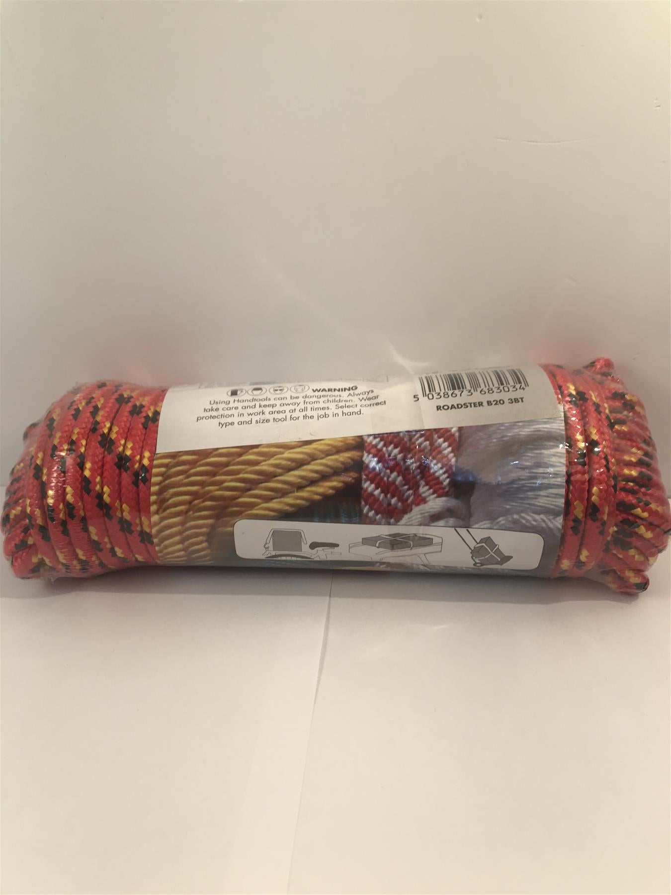Roadster Polypropylene Diamond Braid Rope 1/4" x 100ft 110lbs/50kg