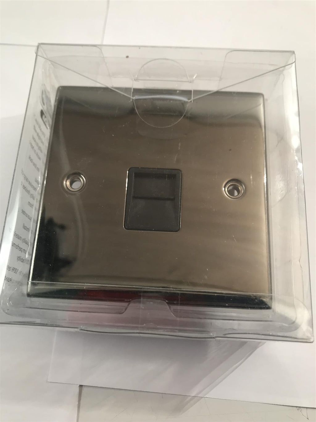 Black Nickel Secondary Telephone Socket 1 Gang Black Insert DSL439