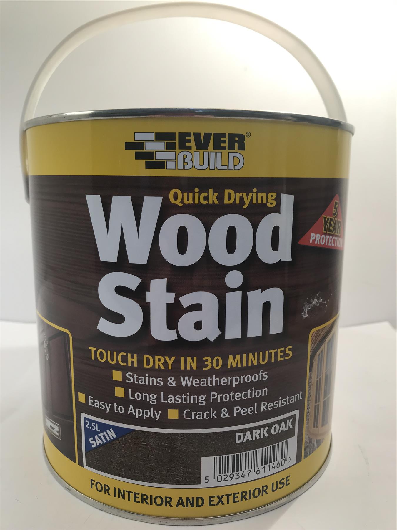 Everbuild Quick Drying Wood Stain Dark Oak 2.5L Satin