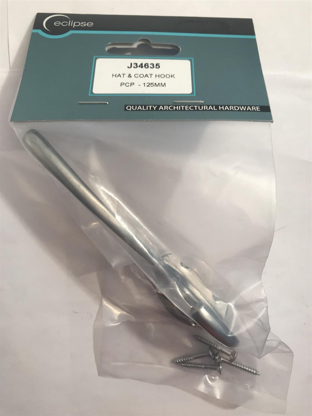 Eclipse Hat & Coat Hook Polished Chrome Plated 125mm  J34635