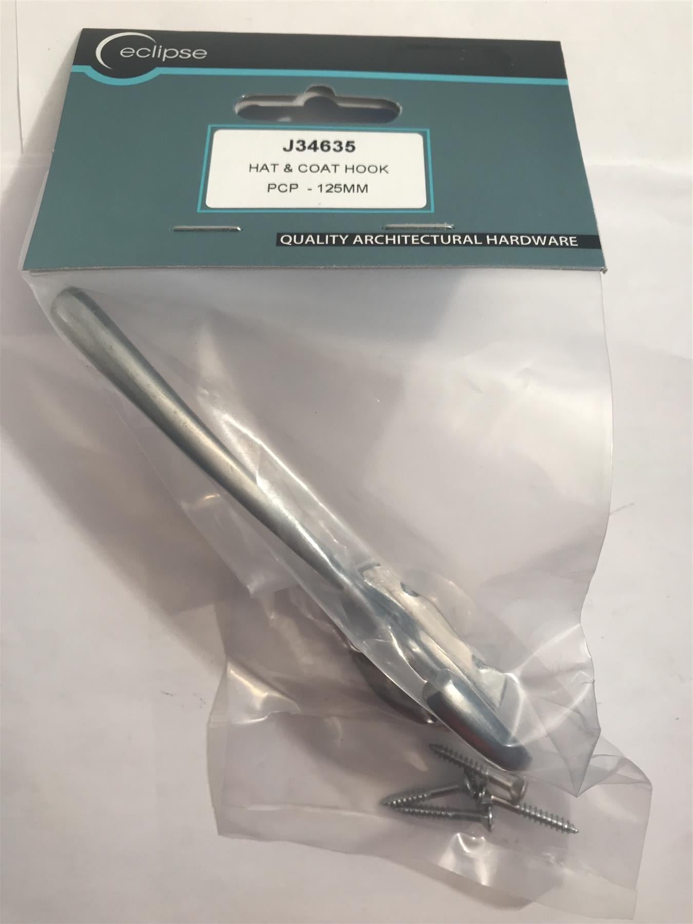 Eclipse Hat & Coat Hook Polished Chrome Plated 125mm  J34635