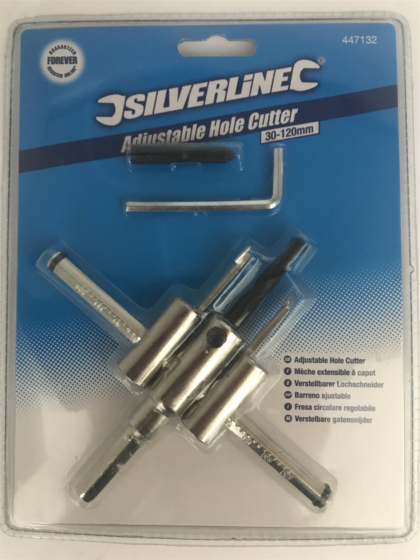 Silverline Adjustable Hole Cutter 30 - 120mm  447132