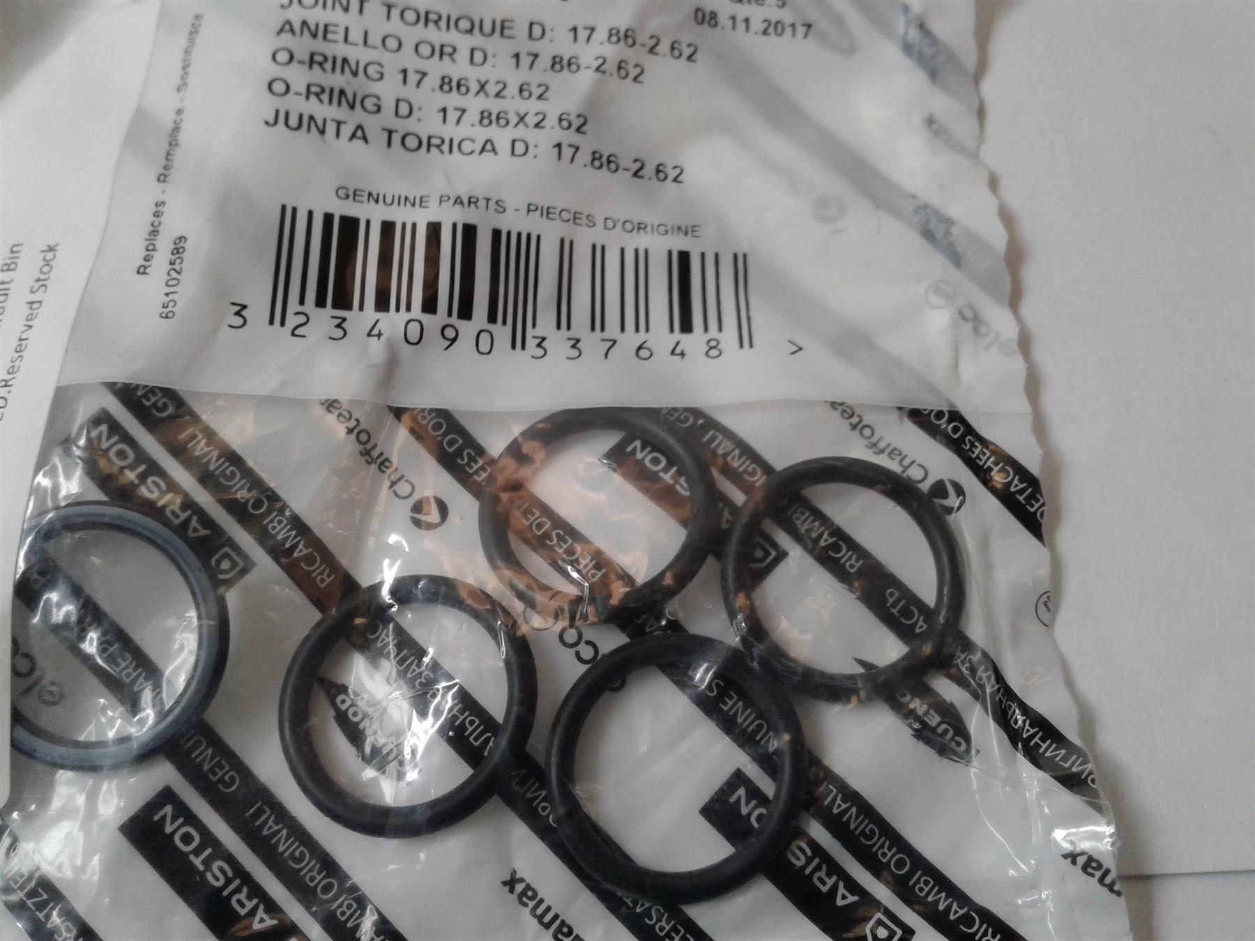 NEW GENUINE ARISTON O RING (5 PACK) 61308091
