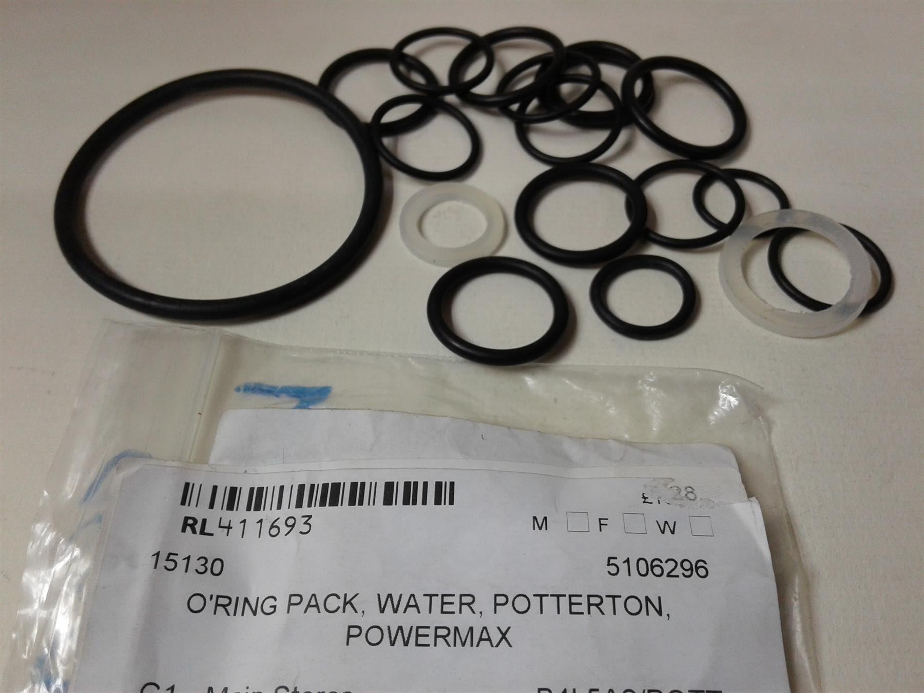 NEW POTTERTON POWERMAX 5106296 O RING KIT WATER PIPE