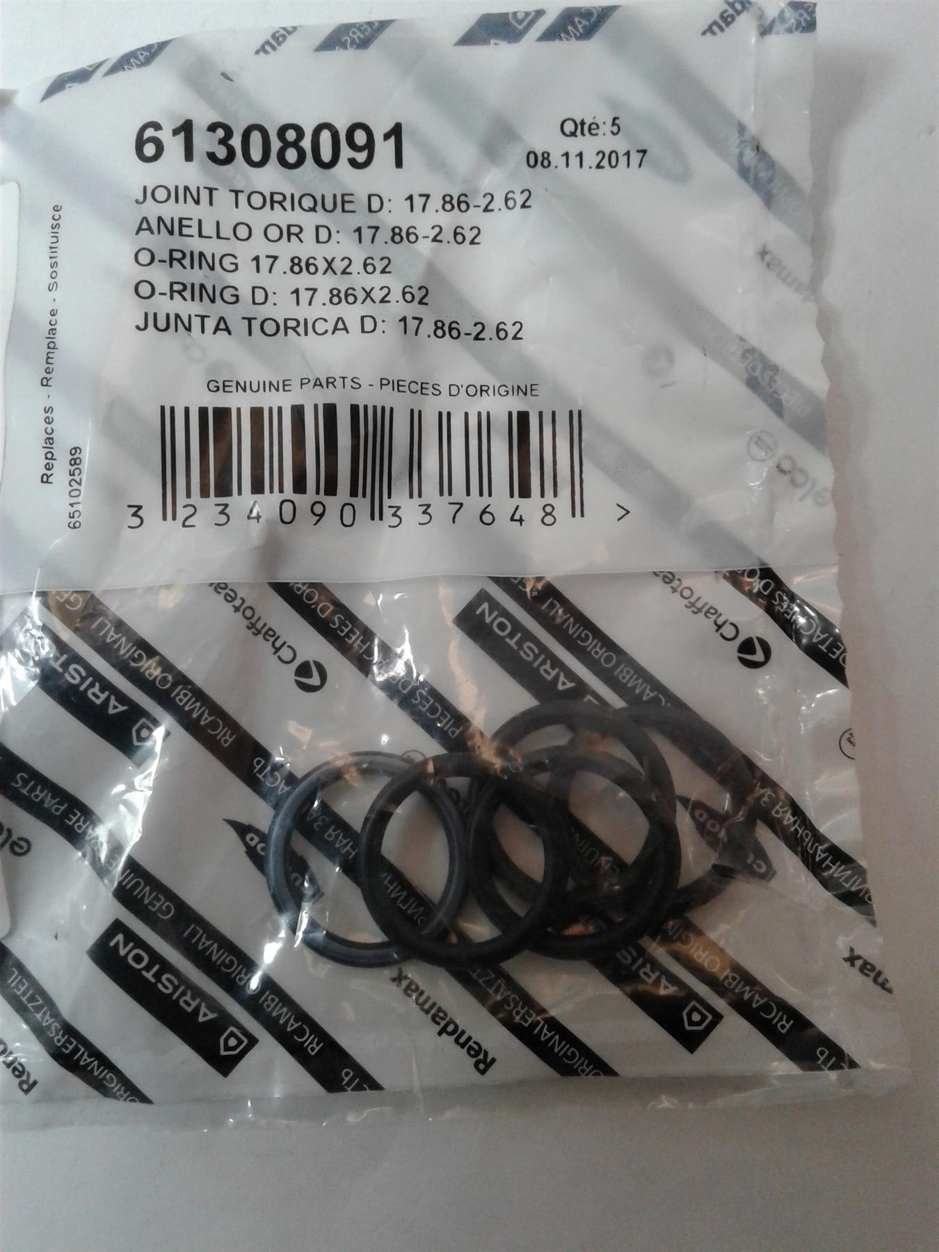 NEW GENUINE ARISTON O RING (5 PACK) 61308091