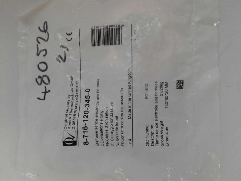 NEW WORCESTER 87161203450 FLAME SENSOR C/W HARNESS