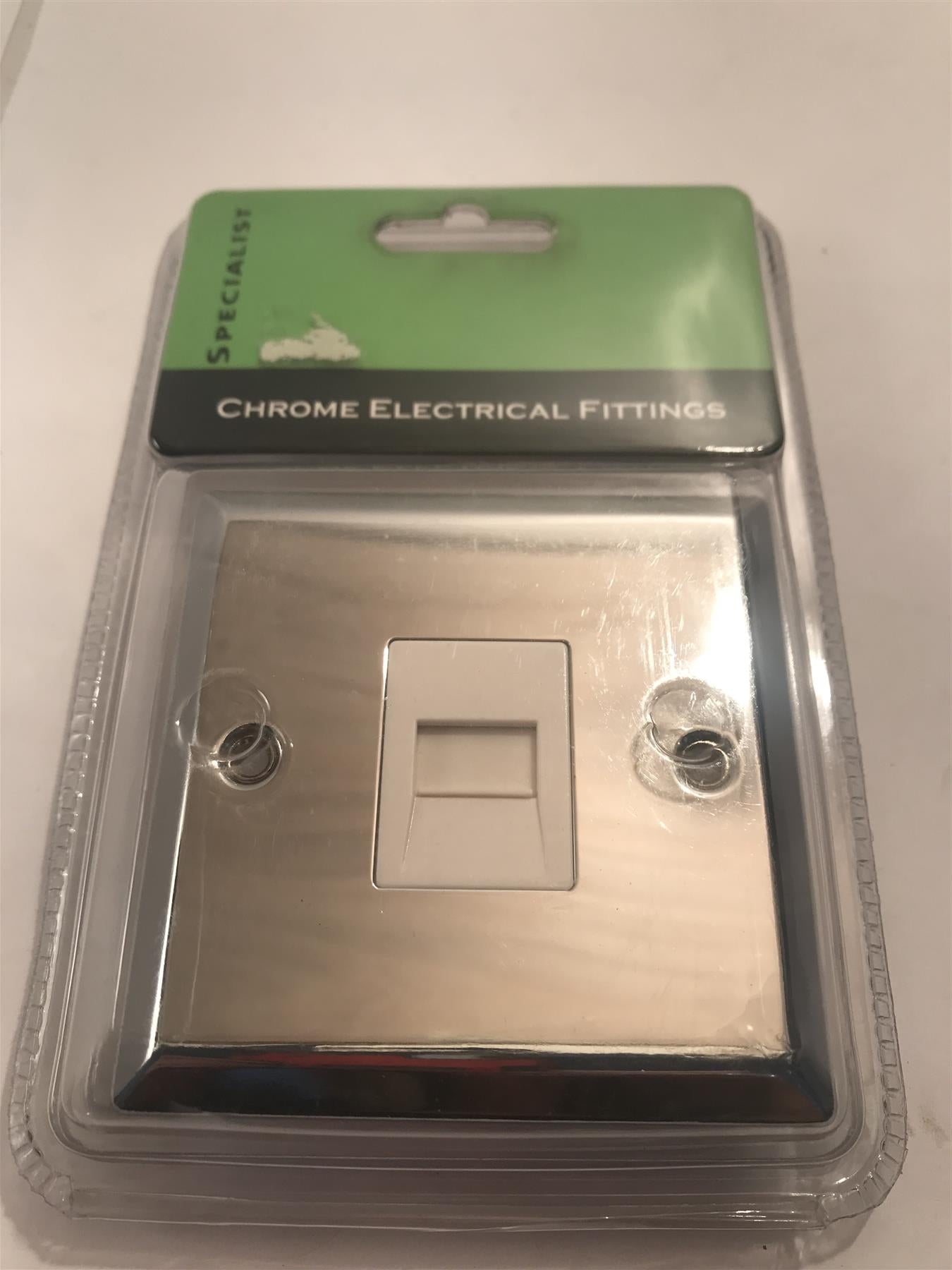 Specialist Phone Socket Secondary Line Polished Chrome White Insert  SEC28W