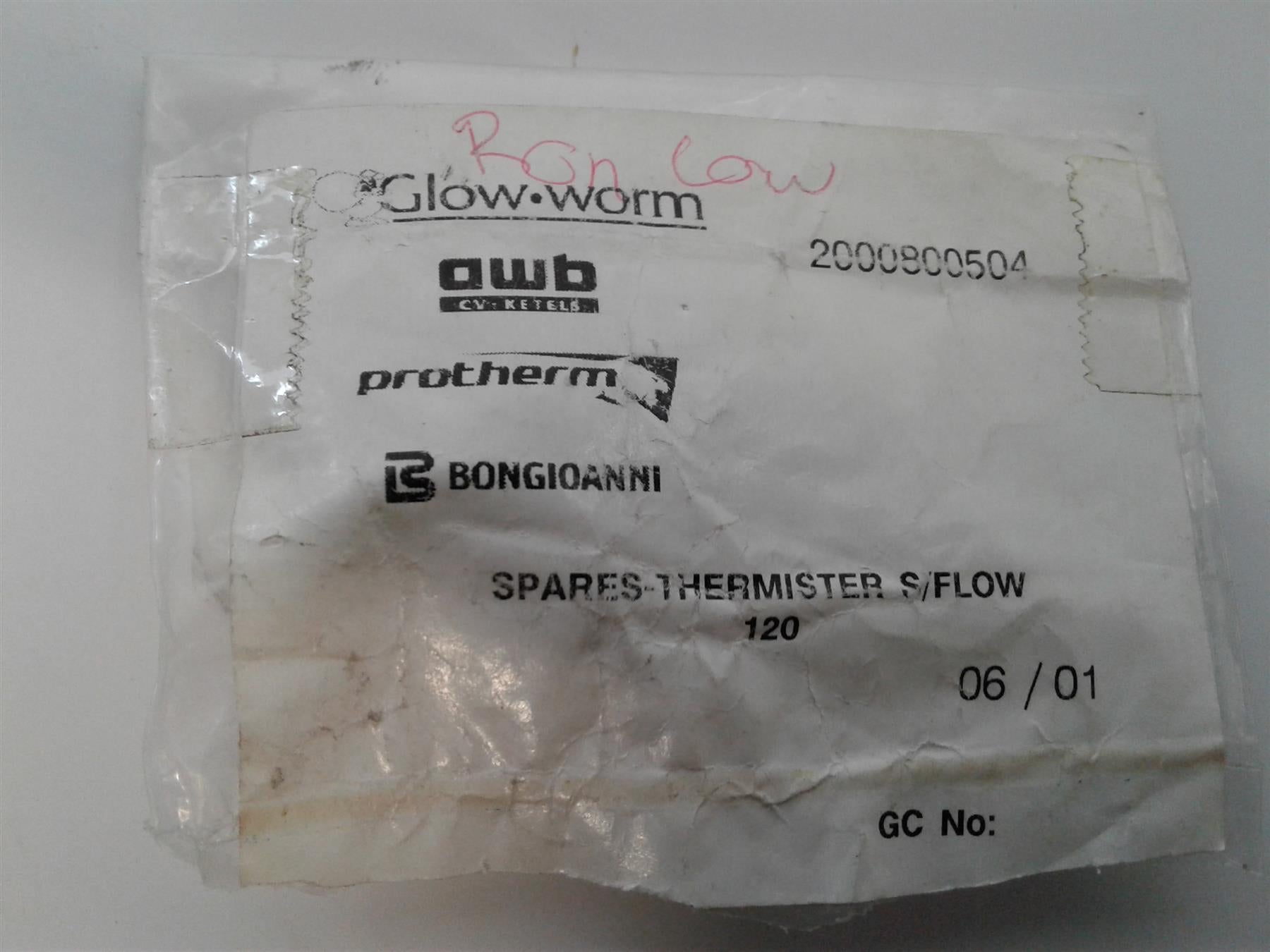 NEW Glowworm Swiftflow 75E, 80E & 120 Thermistor 2000800504 800504