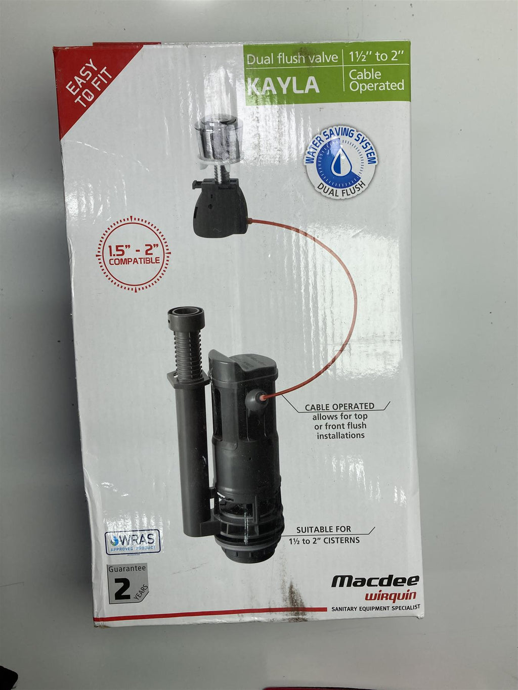 Macdee DVA0100 Kayla Valve 1.5" To 2" Cable Operated Dual Flush Outlet Valve