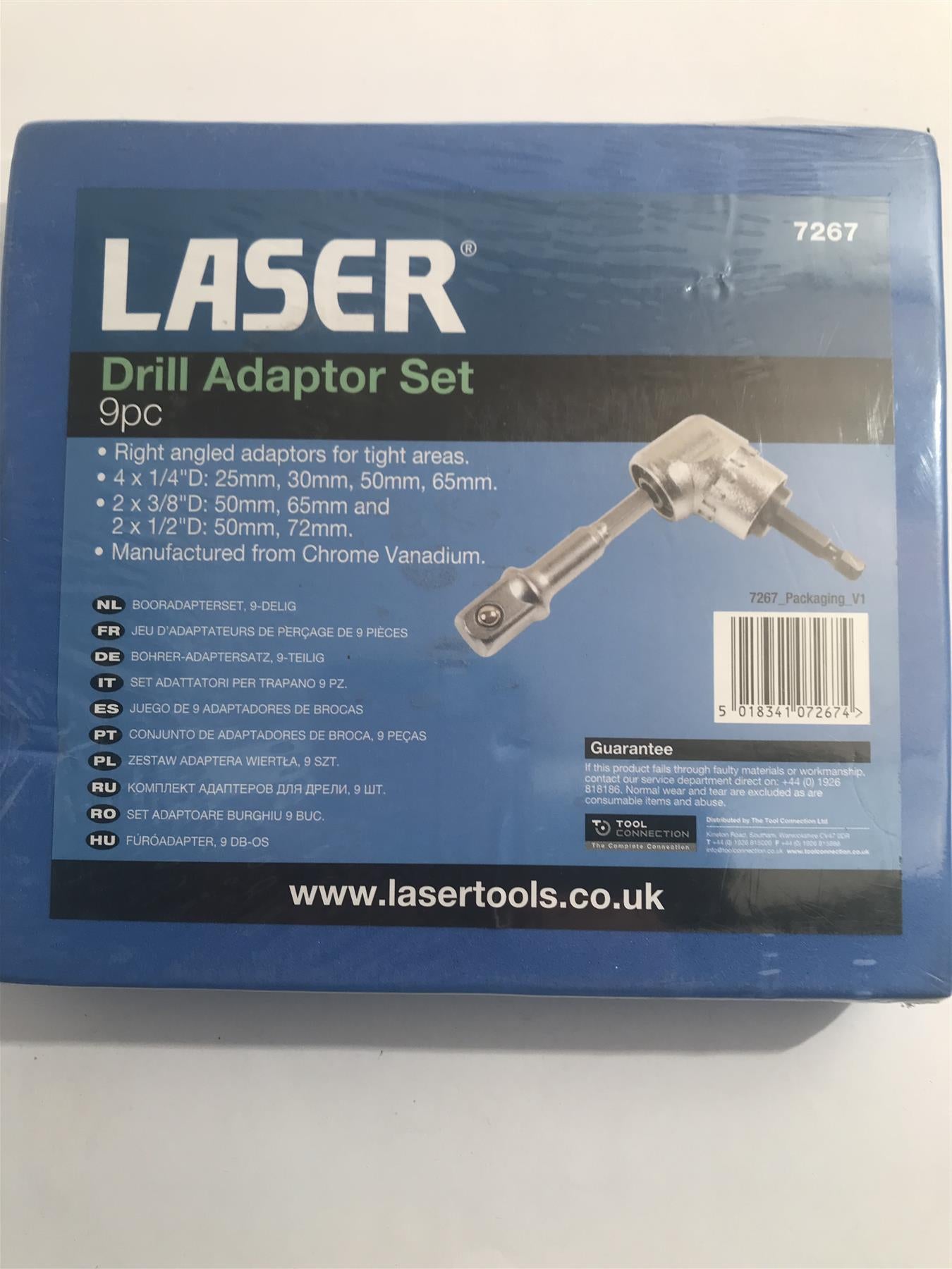 Laser 9pc Right Angle Drill Adapter 7267
