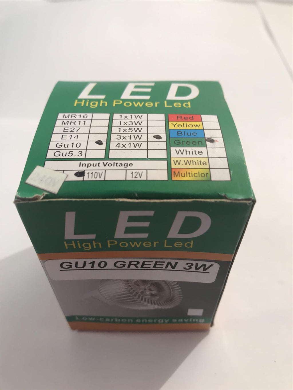 GU10 Green 3W LED Energy Saving Bulb