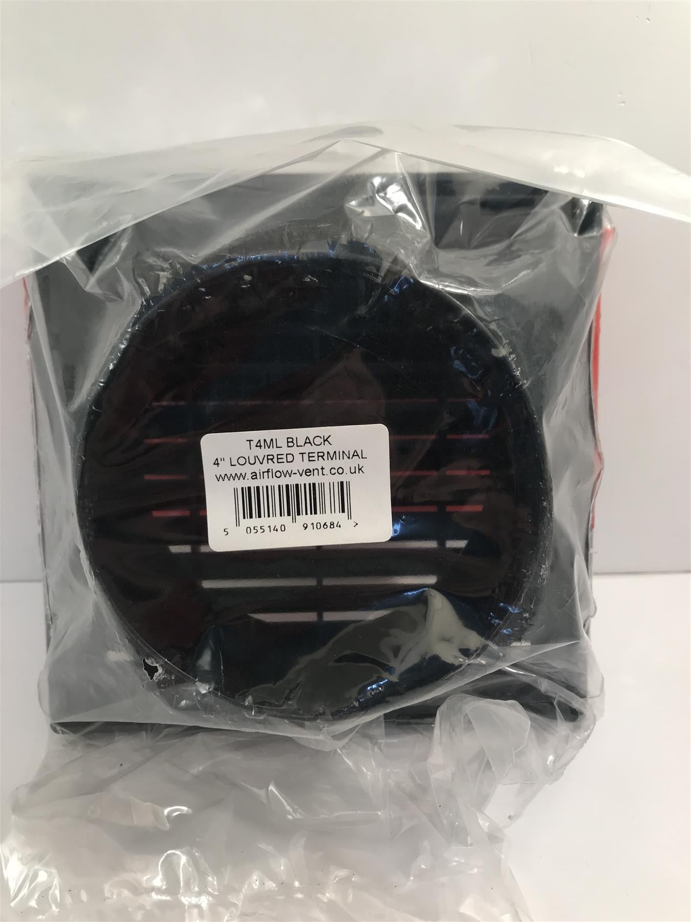 BlackAir Vent Duct Grille 100mm, 4" Fan Outlet T4ML