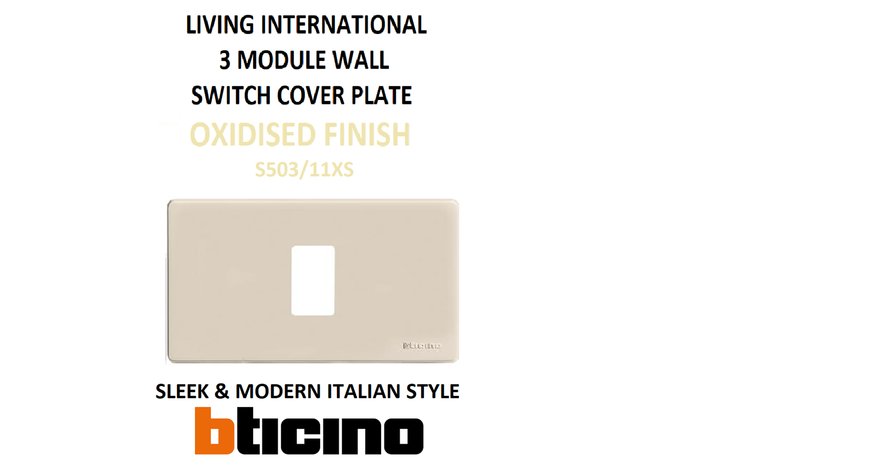 NEW BTICINO MAGIC WALL PLAQUE COVER PLATE OXIDISED ALUMINIUM S503/11XS