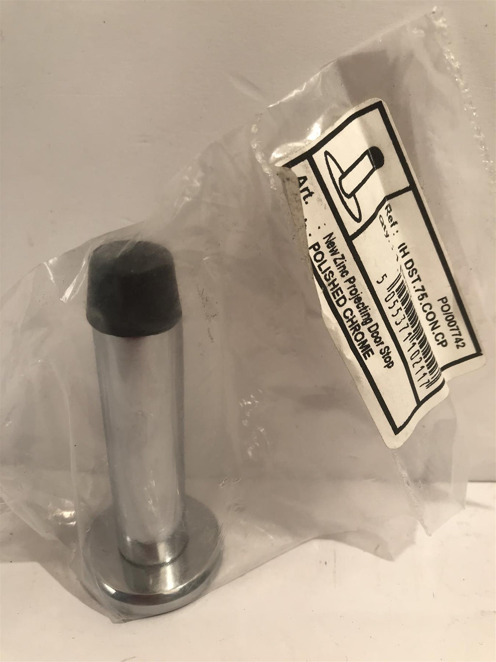 Polished Chrome Projecting Door Stop 75mm