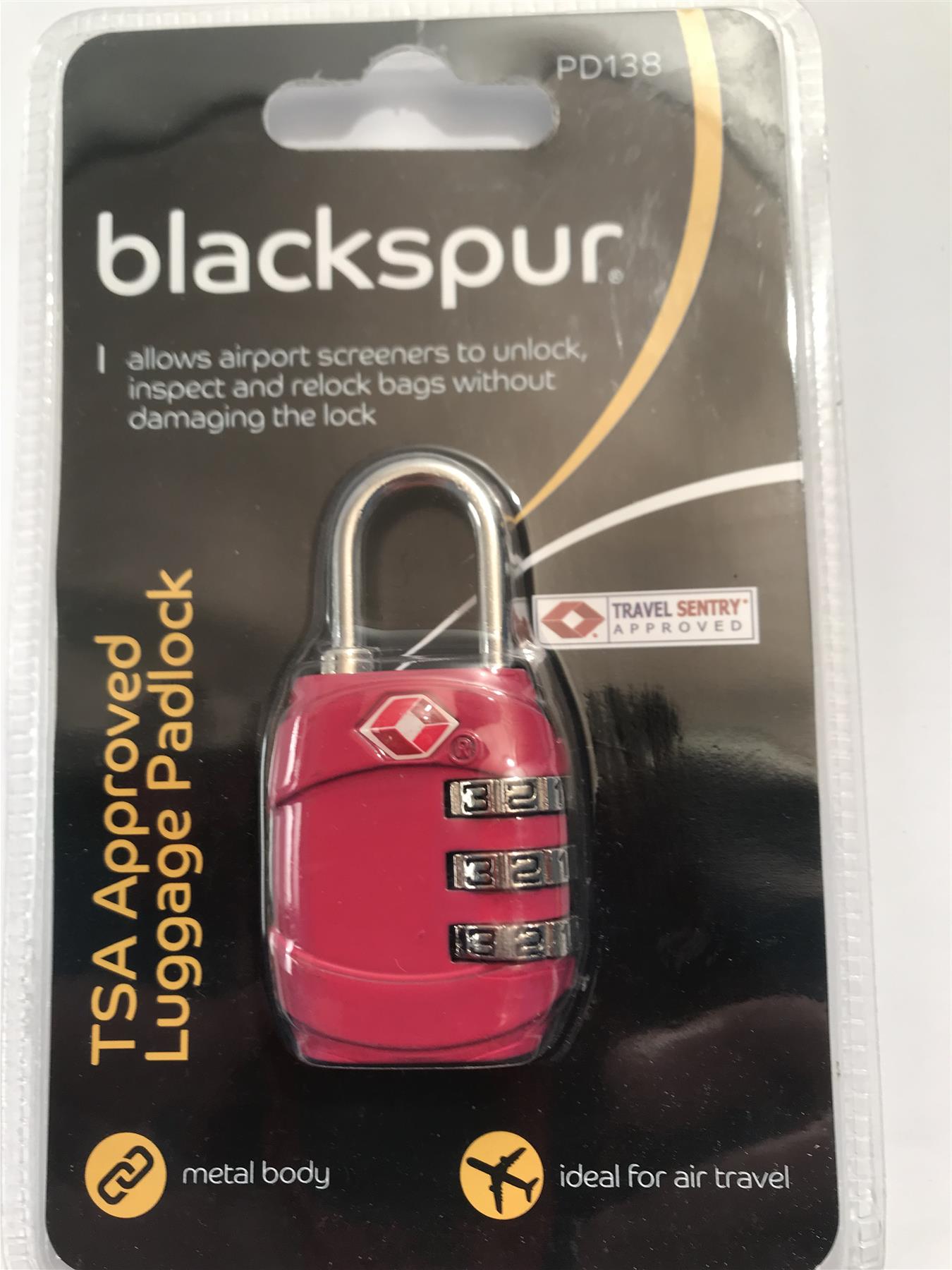 3 Digit Combination TSA Approved Metal Body Luggage Suitcase Padlock PD138