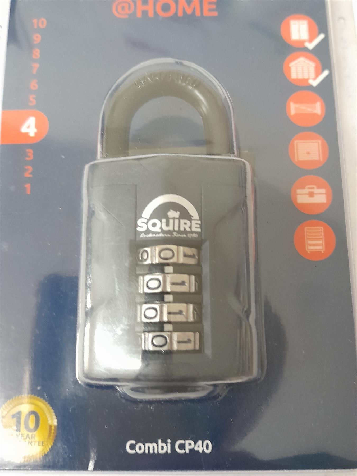 Squire CP40 Heavy Duty 4 Four Digit Security Combination Padlock Lock 40mm