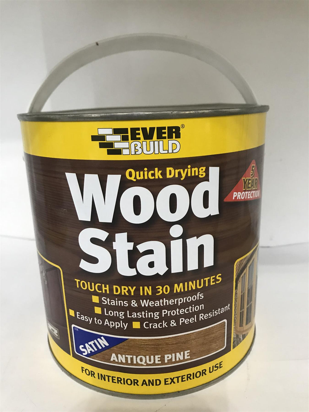 Everbuild Quick Drying Wood Stain Antique Pine Satin 2.5L