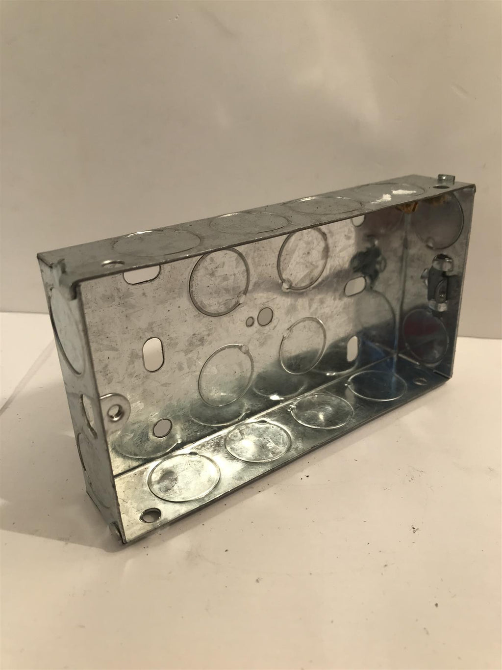 Flush Double Metal Switch & Back Box 2 Gang 25mm