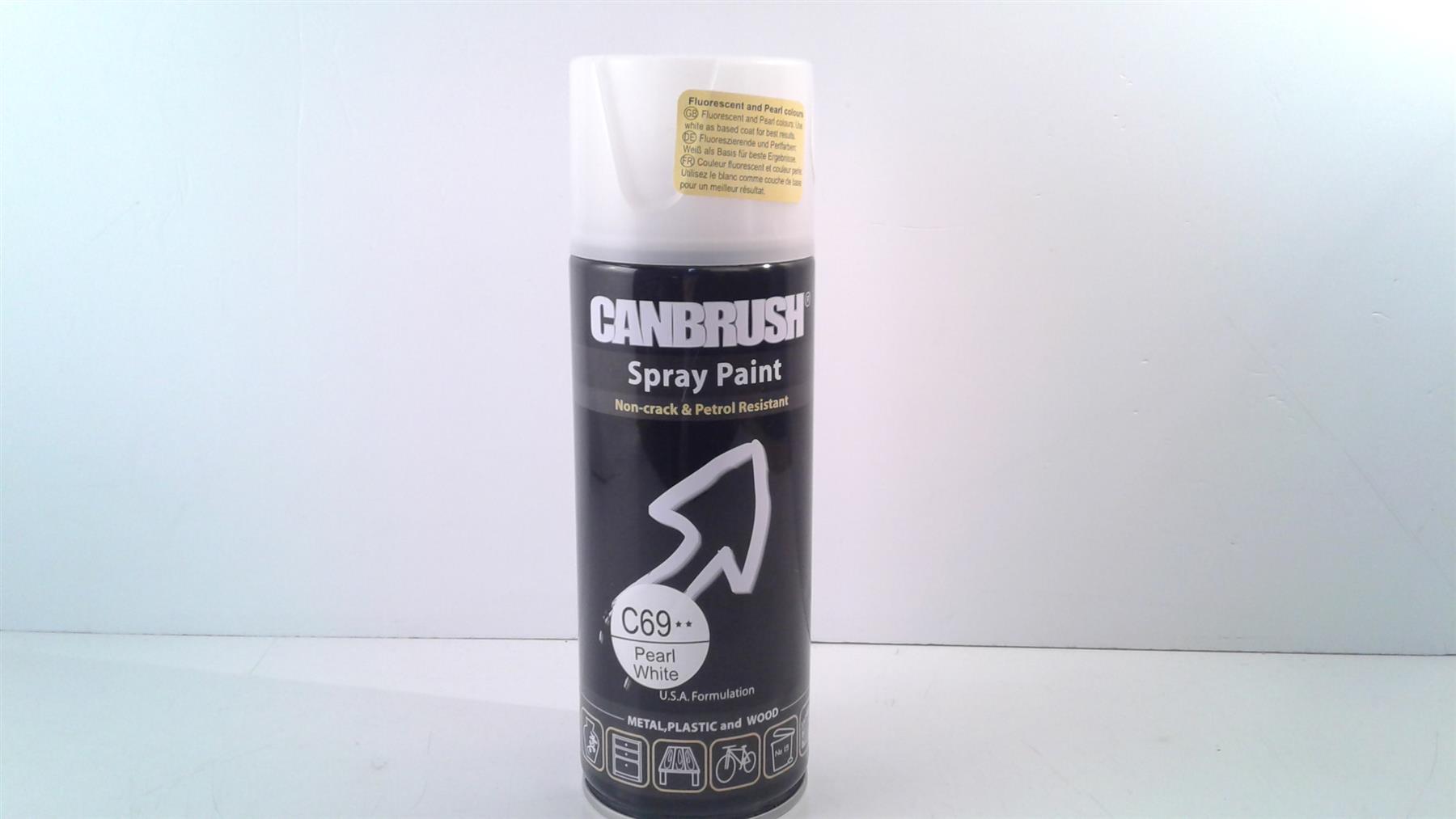 Canbrush Spray Paint C69 Pearl White for metal, plastic and wood