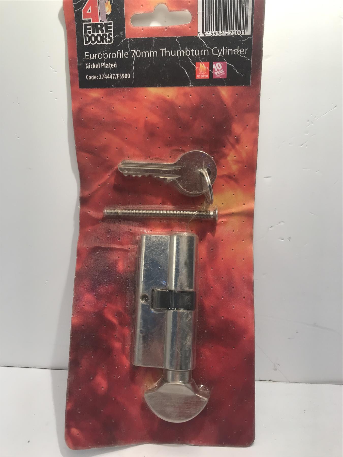 Europrofile 70mm Thumbturn Cylinder Nickel Plated