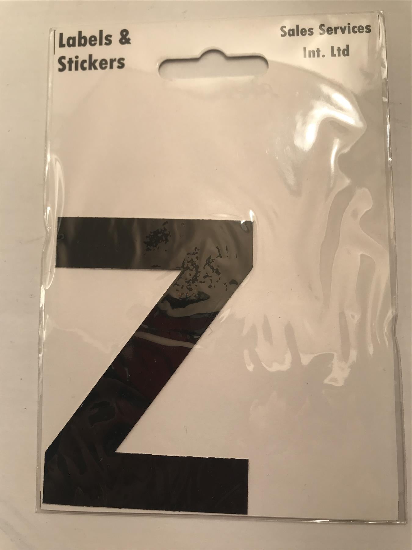 Black Letter Z Self Adhesive Waterproof Sticker 8 x 6cm