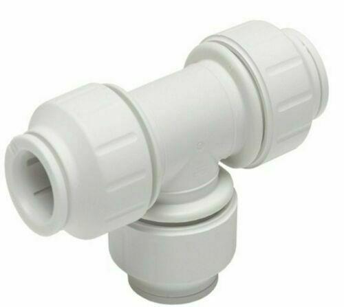 Speedfit 15mm Push fit Copper or Plastic Equal Tee fitting PEM0215W White