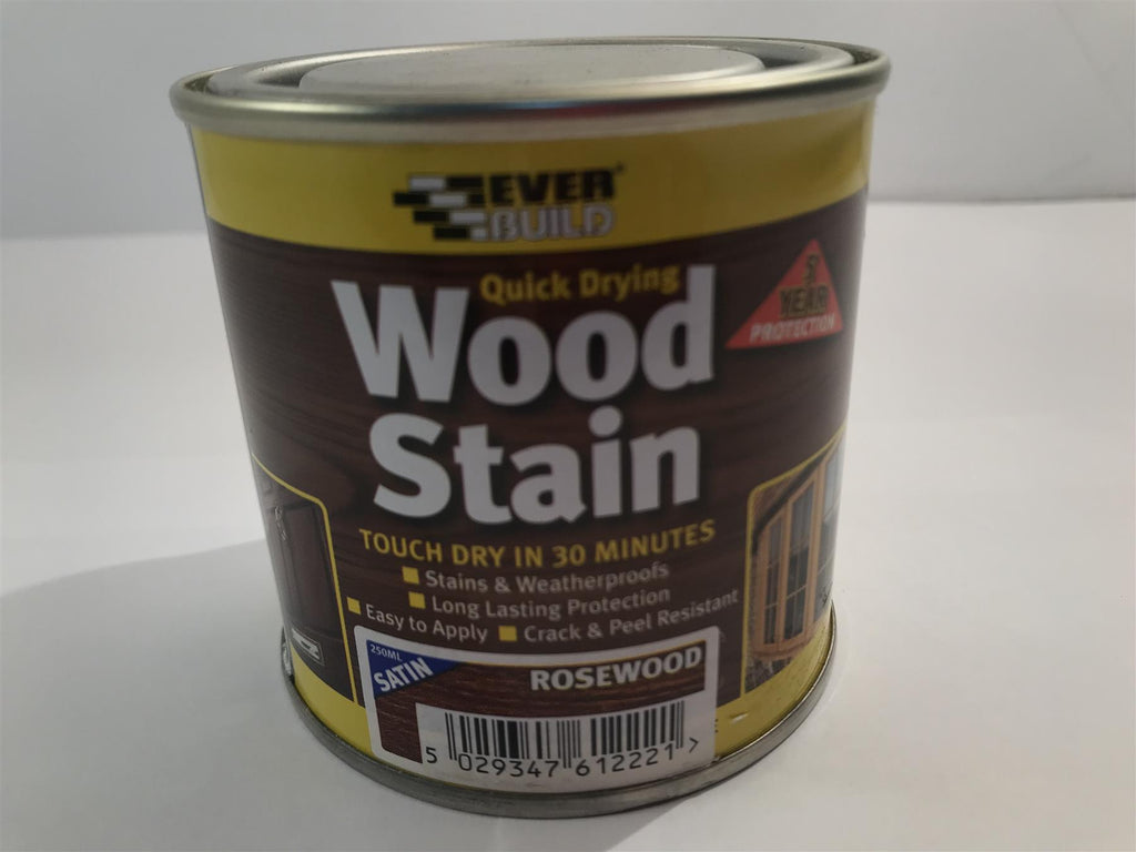 Everbuild Quick Drying Satin Finish Wood Stain Rosewood 250ml