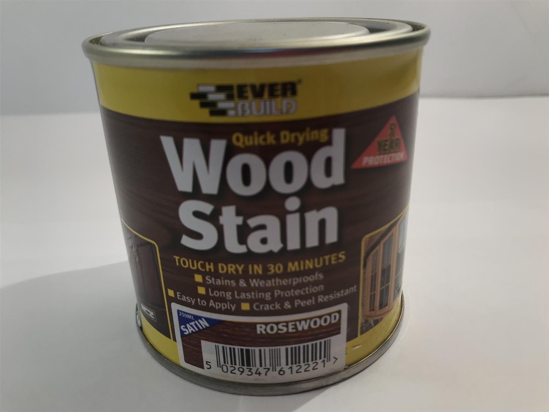 Everbuild Quick Drying Satin Finish Wood Stain Rosewood 250ml