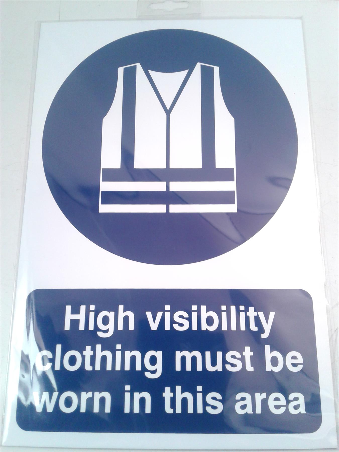 Draper High Visibility Clothing Must Be Worn In This Area Adhesive Sign