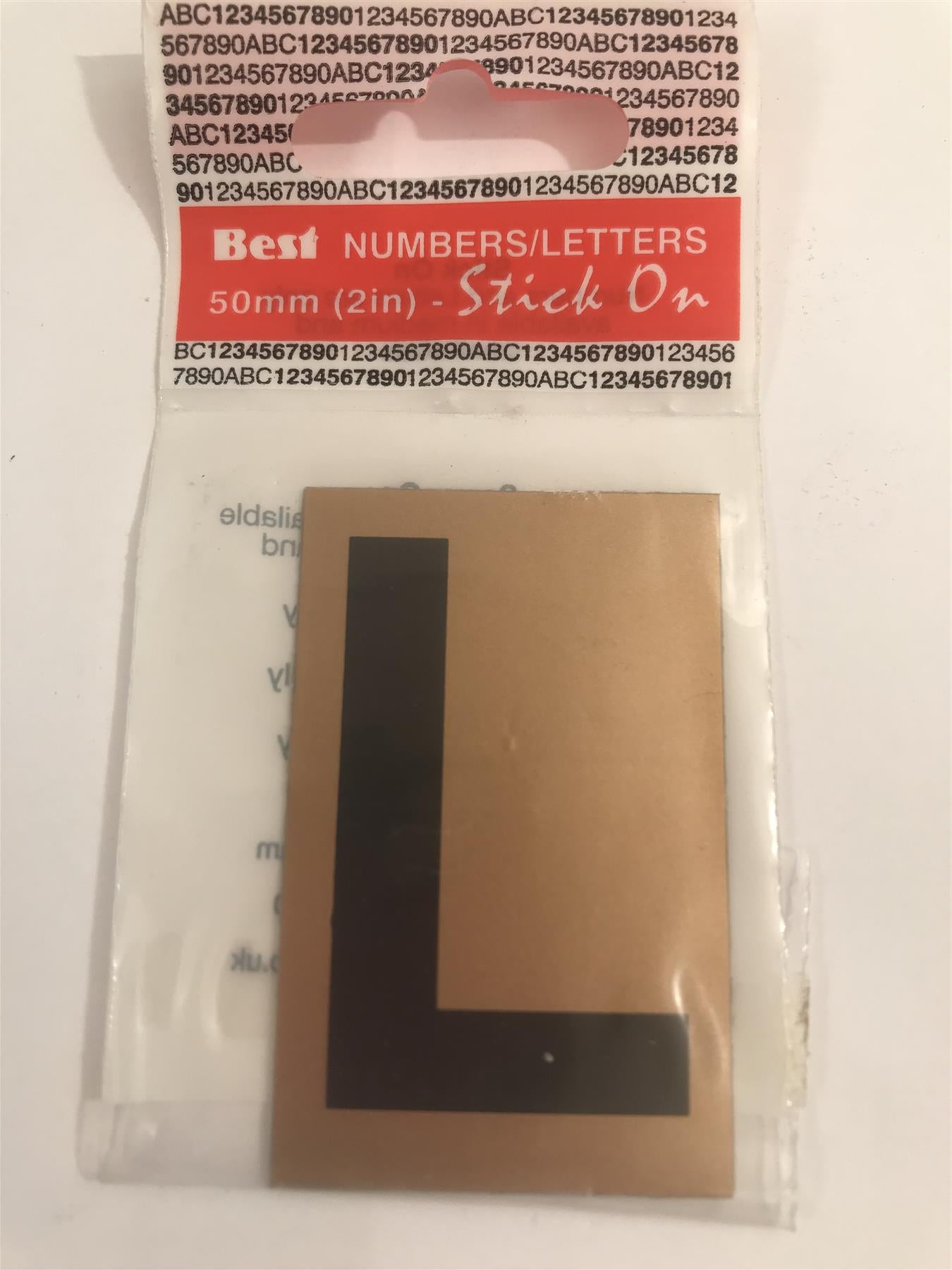 Best Gold/Black Letter L Self Adhesive 1" x 2"