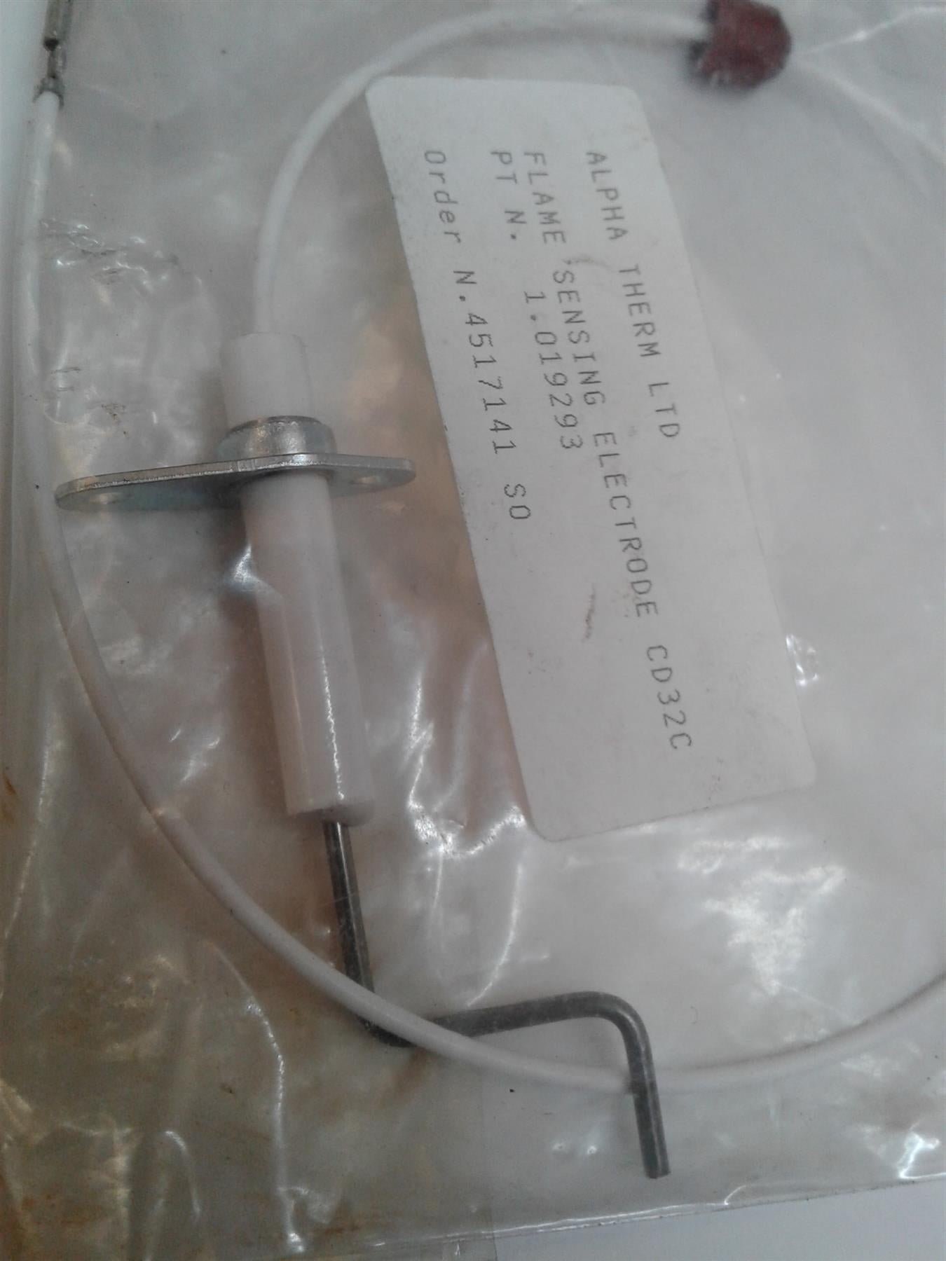 NEW ALPHA CD BOILER FLAME SENSING ELECTRODE 1.019293 LEAD