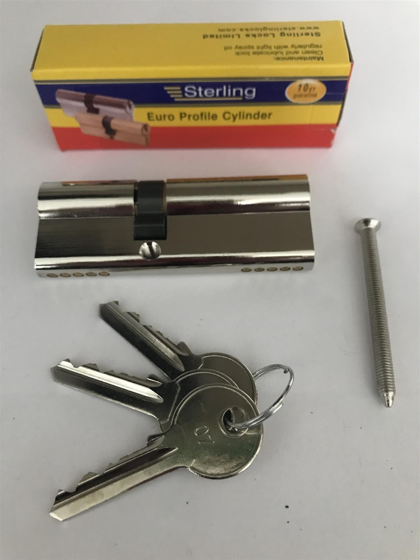 Sterling EPN3550 Double Euro 5 Pin Cylinder 85mm (35x50), Polished Nickel