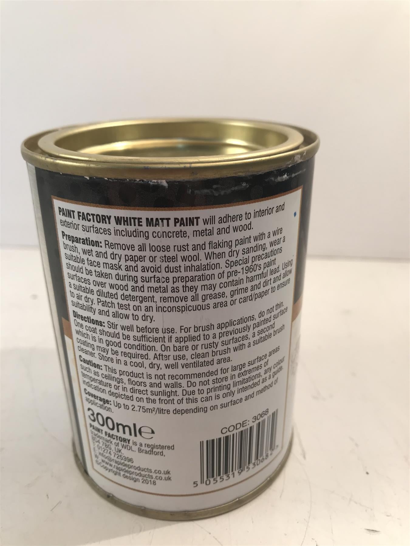 White Matt Quick Drying Paint 300ml