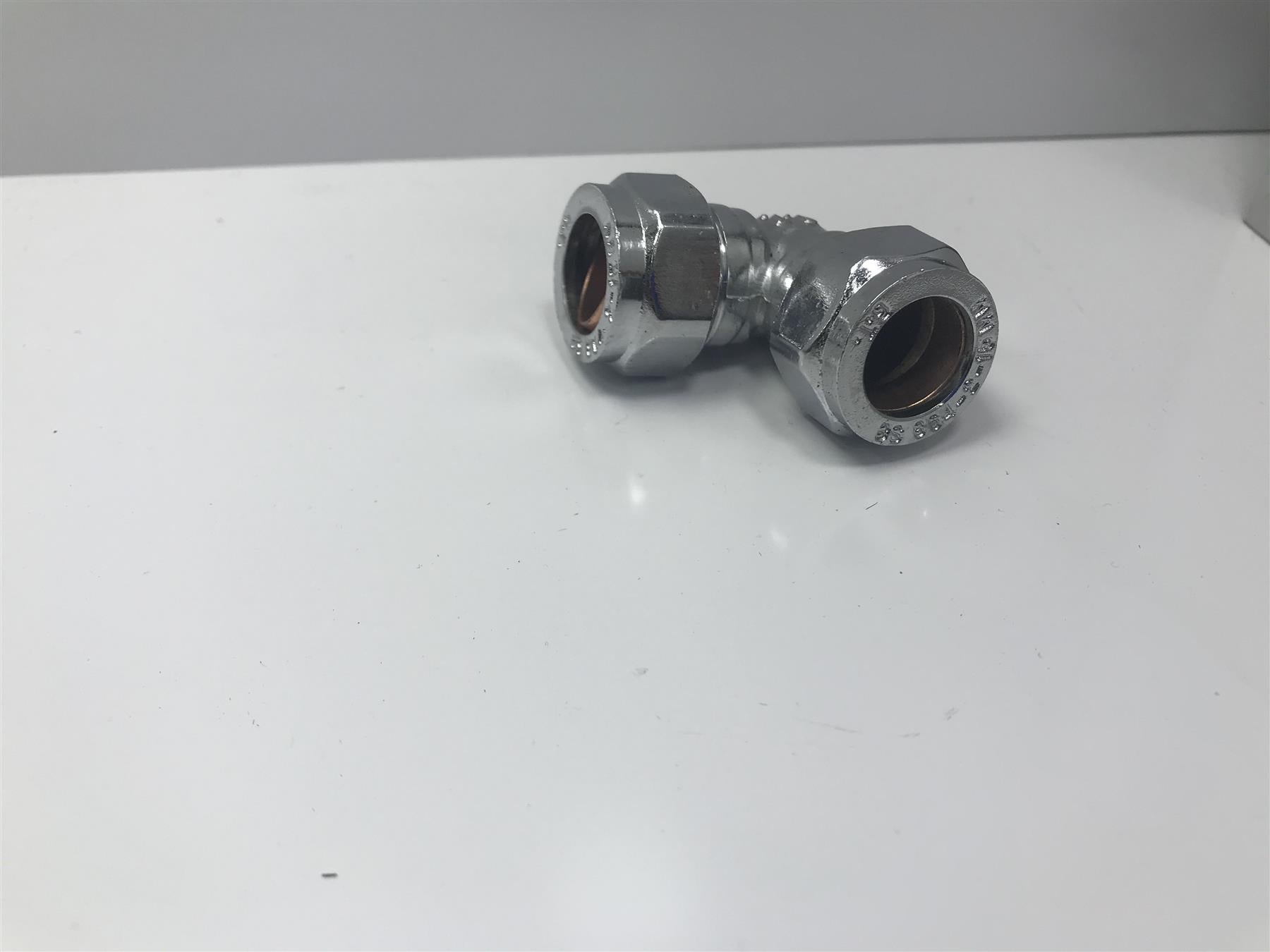New 15mm Chrome Compression Elbow 90° Bend Chrome Plated Single