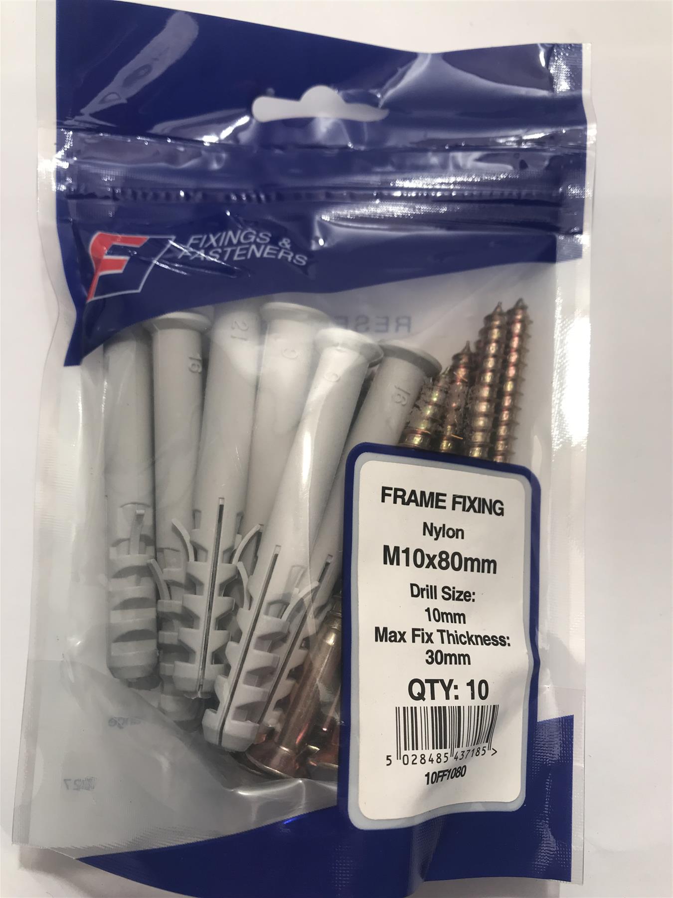 Forgefix Frame Fixing M10 x 80mm (Pk10) 10FF1080