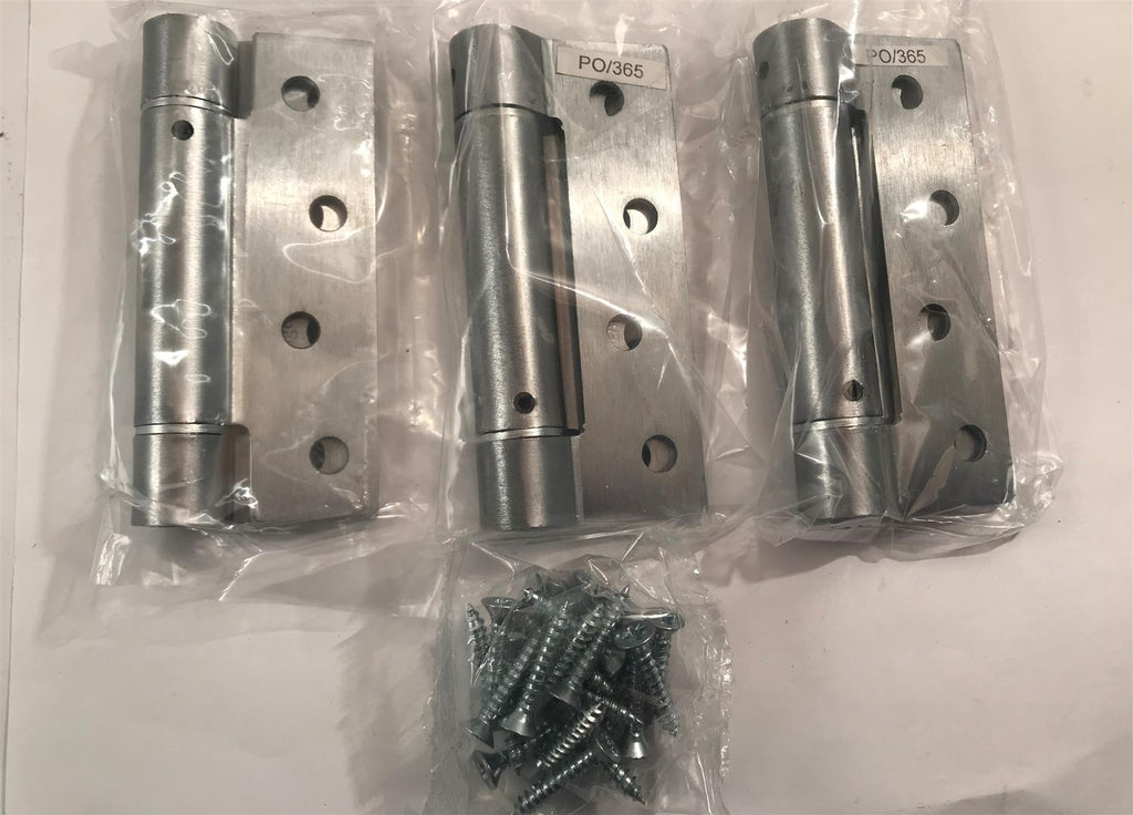 Steel Single Action Spring Hinge 100 x 75mm Dull Chrome  365