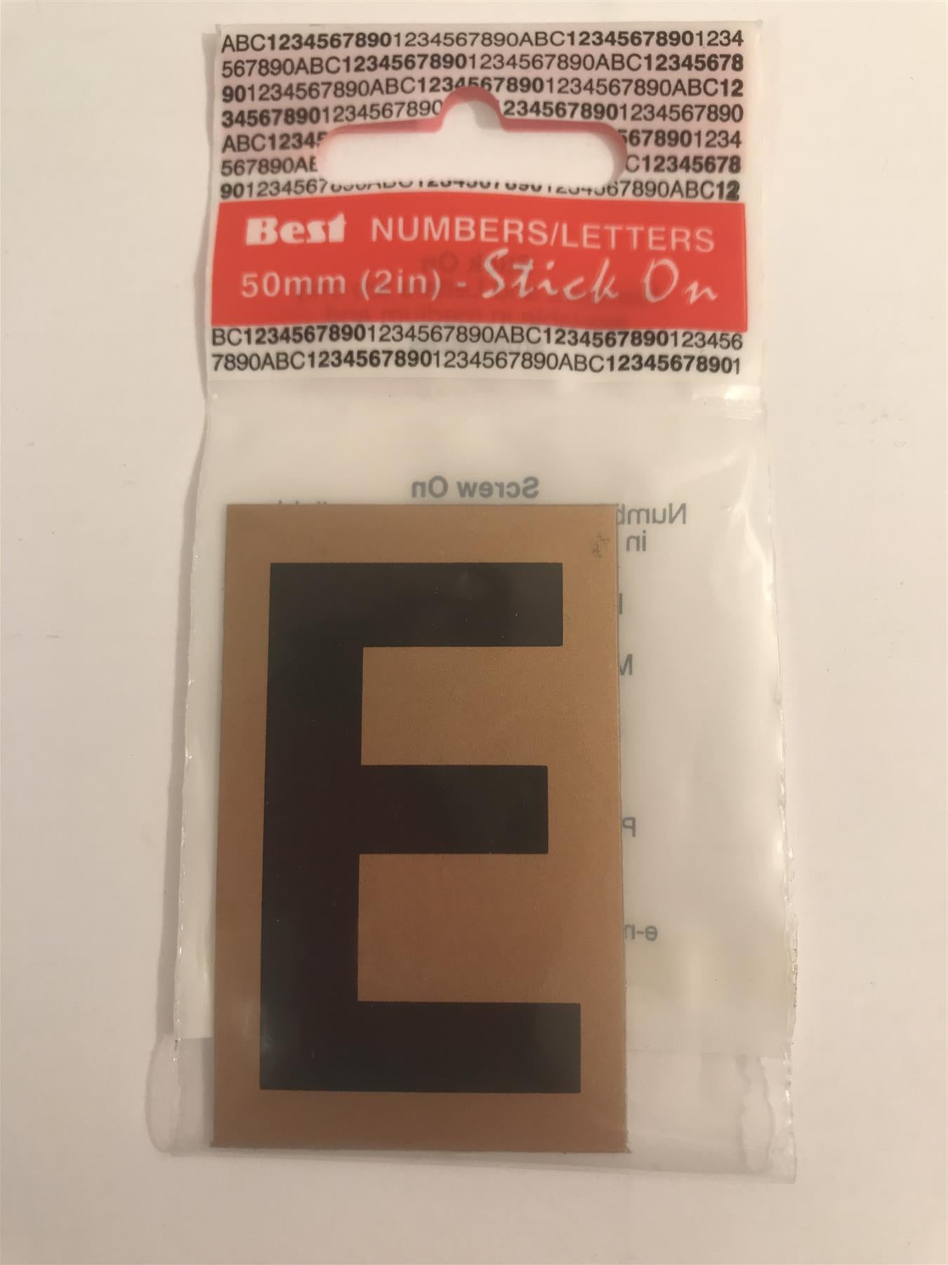 Best Gold/Black Letter E Self Adhesive 1" x 2"
