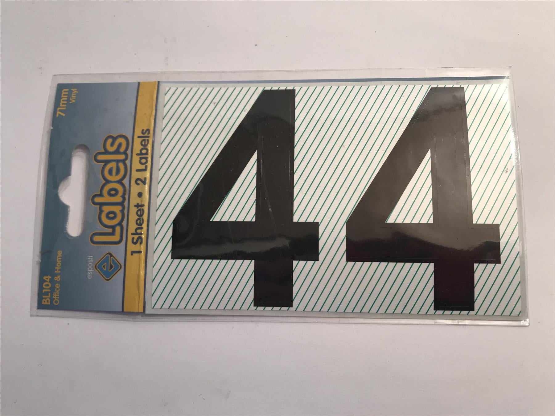 Esposti Large Black Vinyl Sticker No. 4 -  71mm (2 Pack) BL104