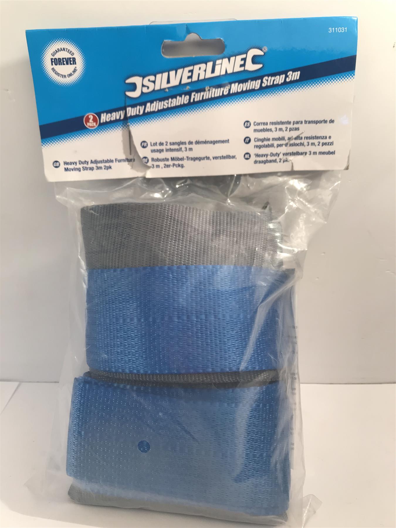 Silverline 2pc Heavy Duty Adjustable Furniture Moving Strap 3m  311031