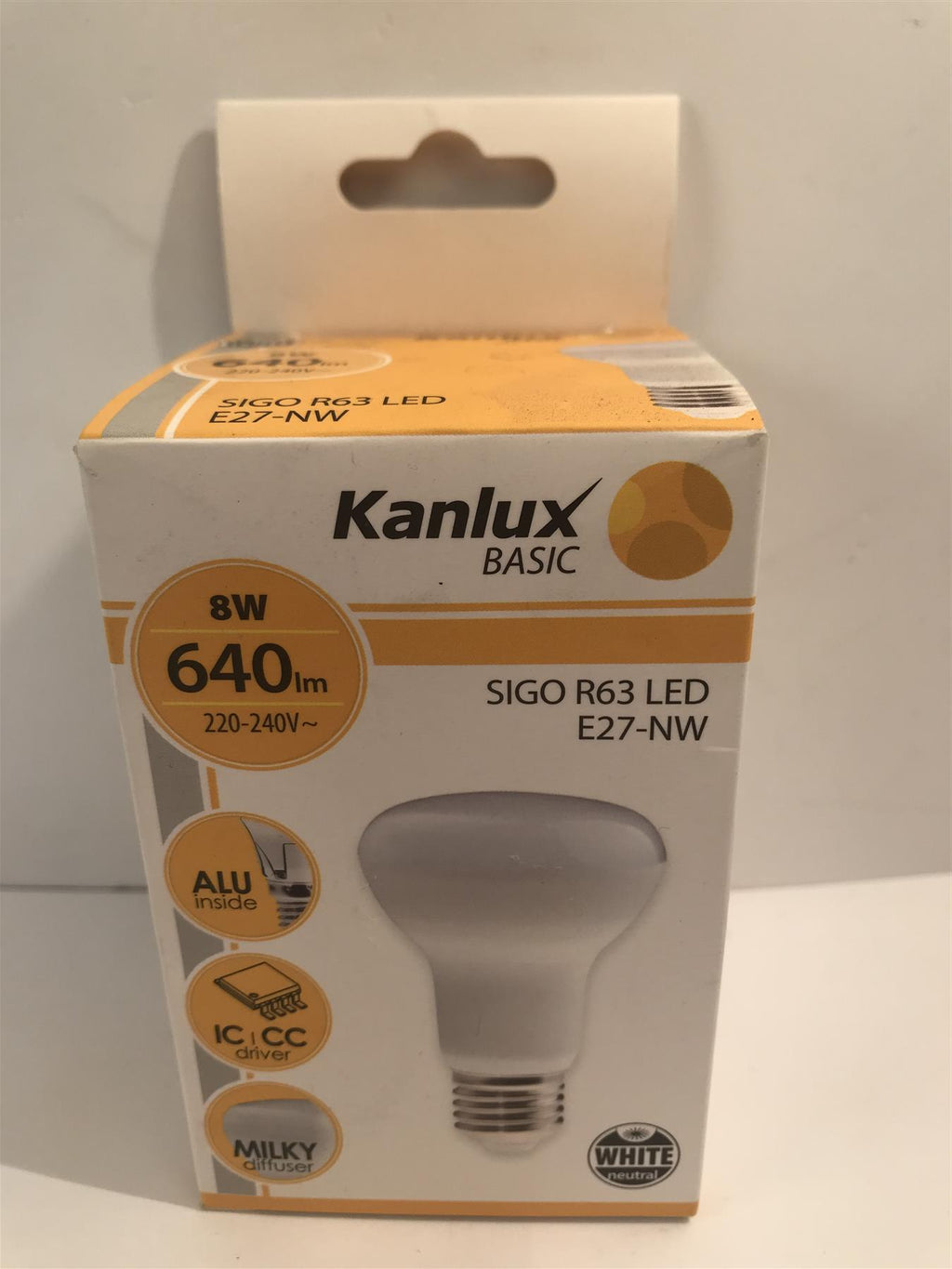 Kanlux Sigo R63 LED 8W E27-NW 640lm 4000k  22738