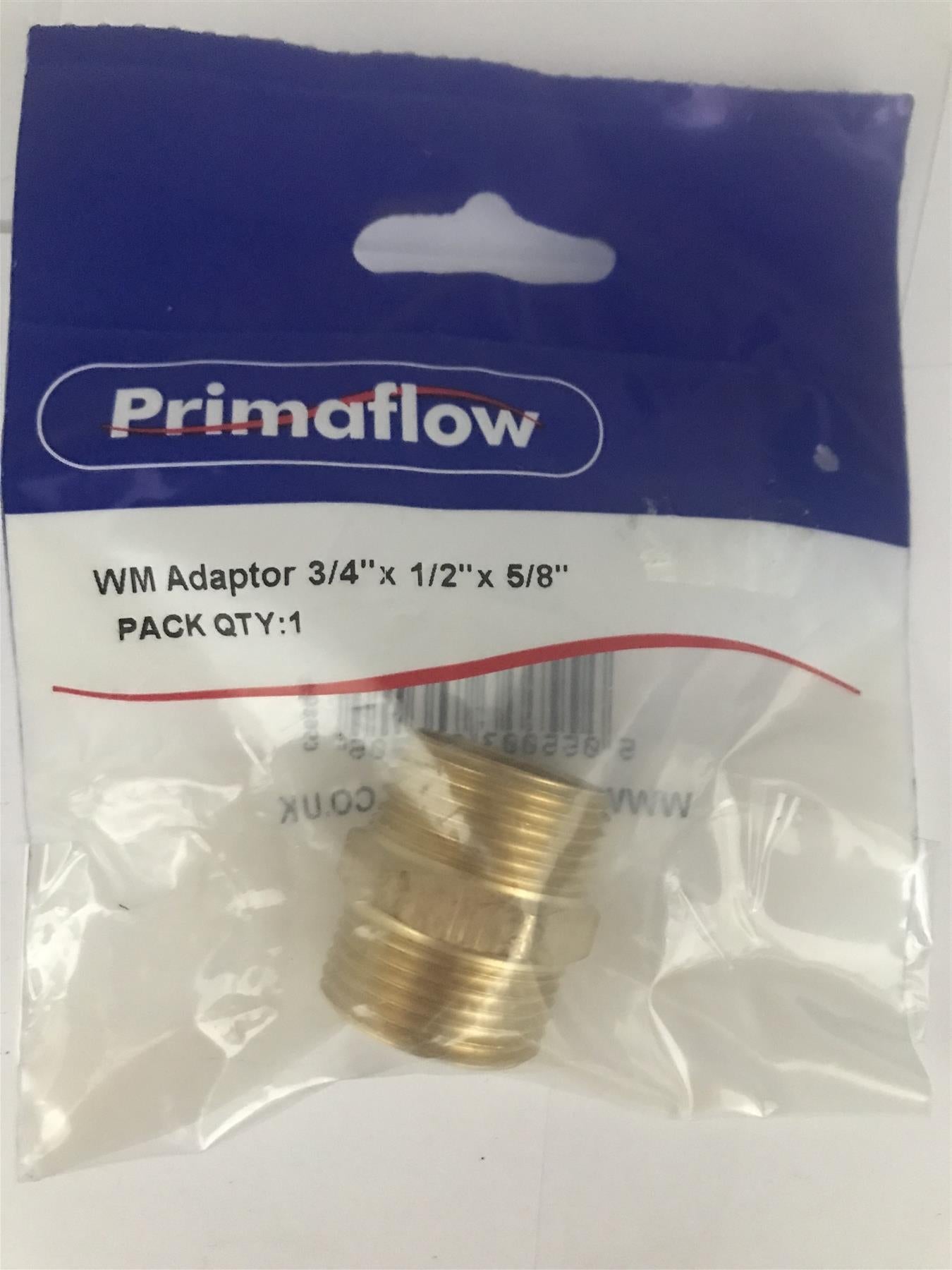 Primaflow Brass WM Adaptor 3/4" x 1/2" x 5/8"  90007106