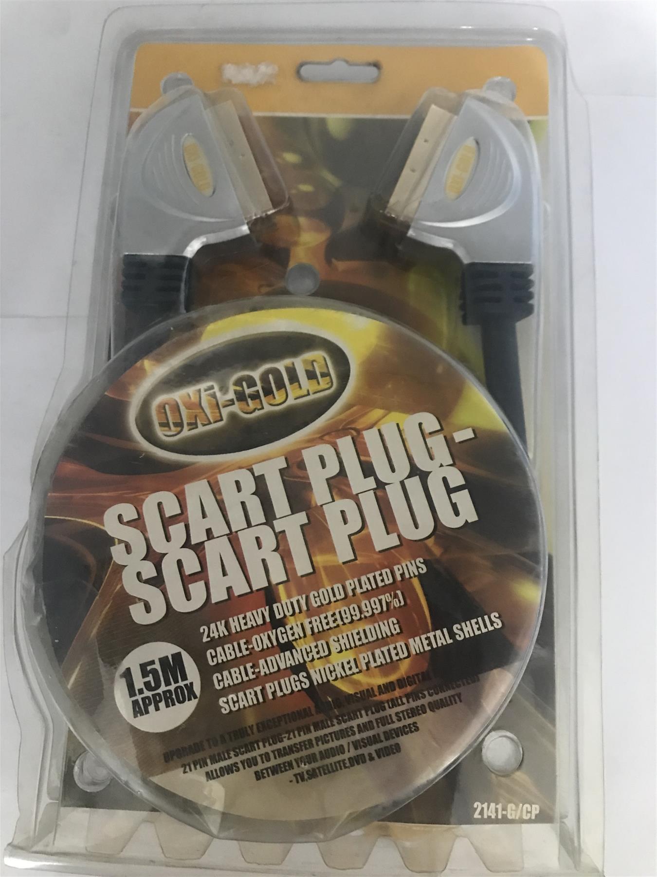 Oxi-Gold Scart Plug - Scart Plug 21 Pin Gold Plated  1.5M  2141-G/CP