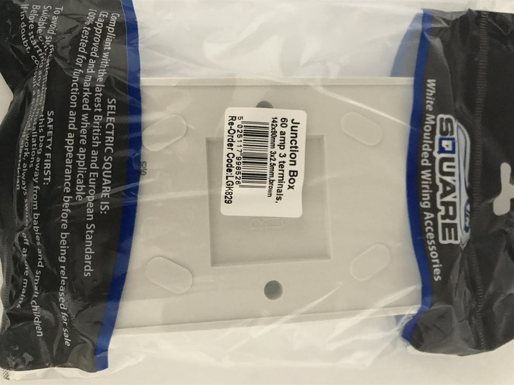60amp 3 Terminal White Junction Box  LGK829