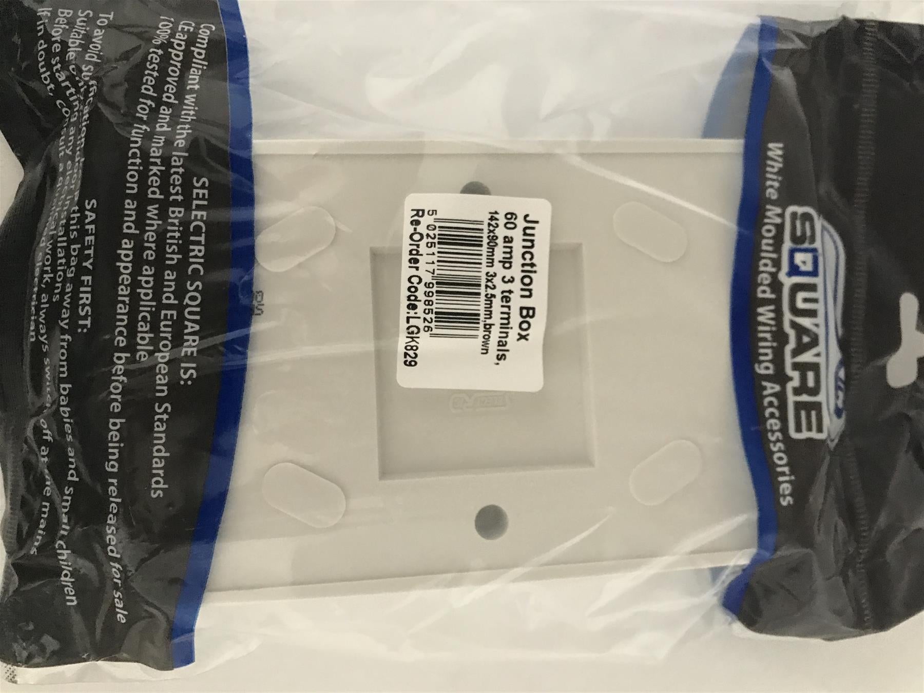 60amp 3 Terminal White Junction Box  LGK829