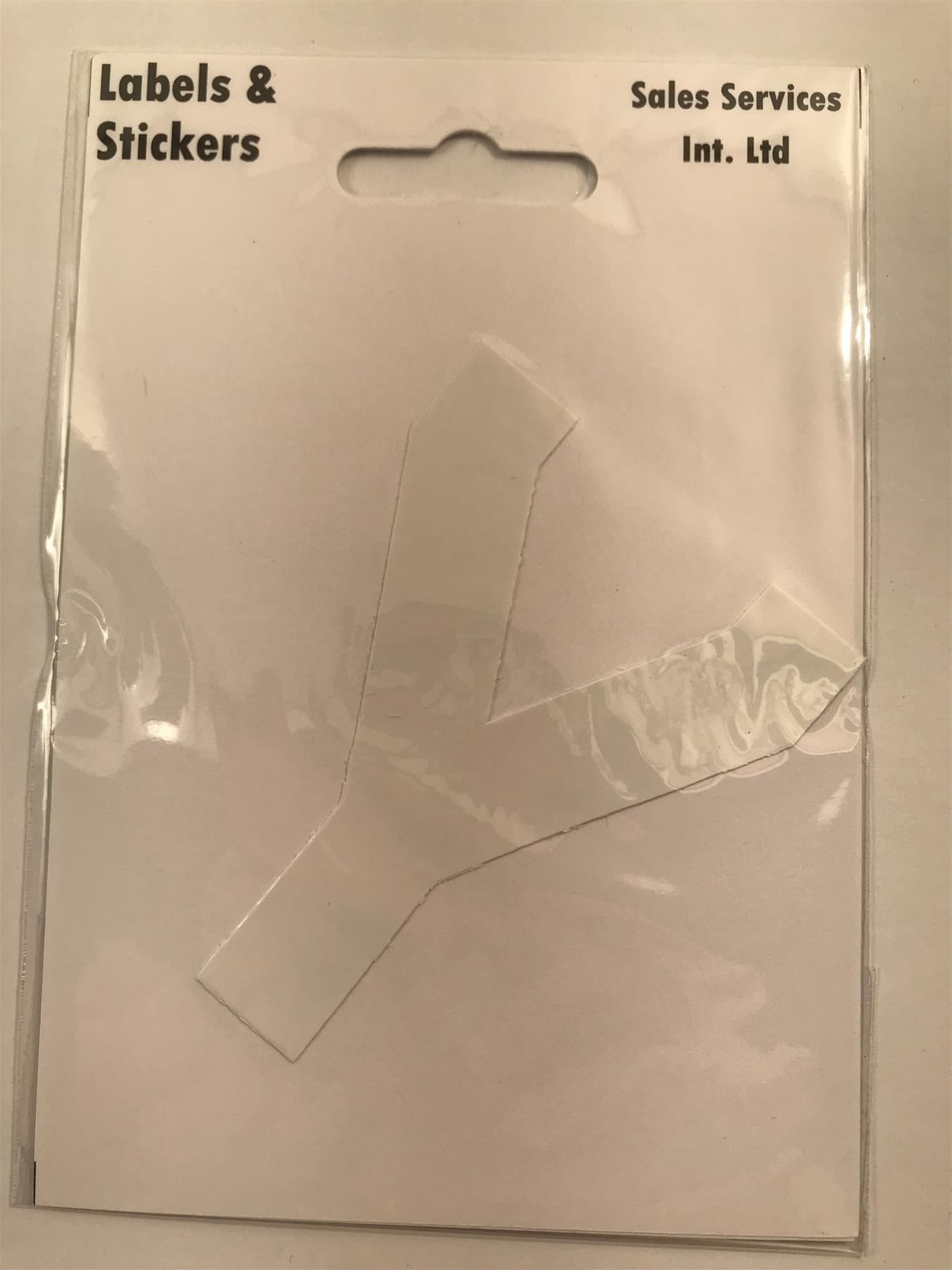White Letter Y Self  Adhesive Waterproof Sticker 8 x 6cm