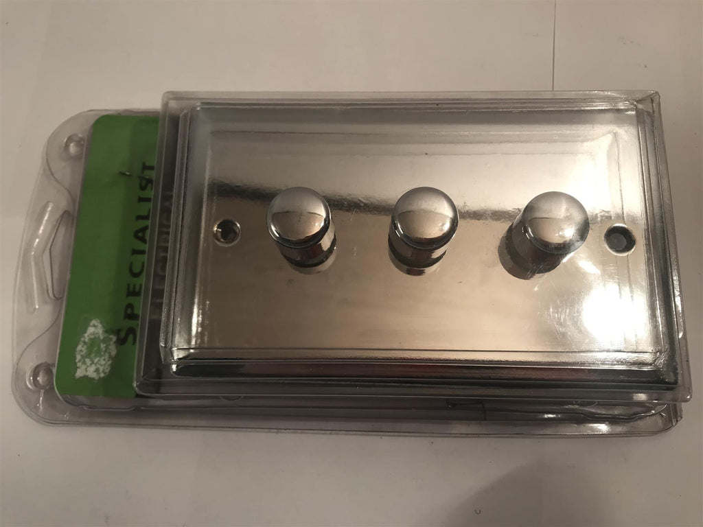 Specialist 3 Gang Dimmer Switch 400W Chrome  SEC43